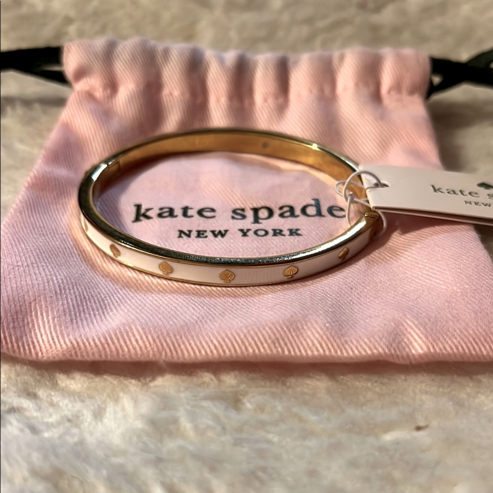 Kate Spade Spot the Spade Gold and White Bracelet